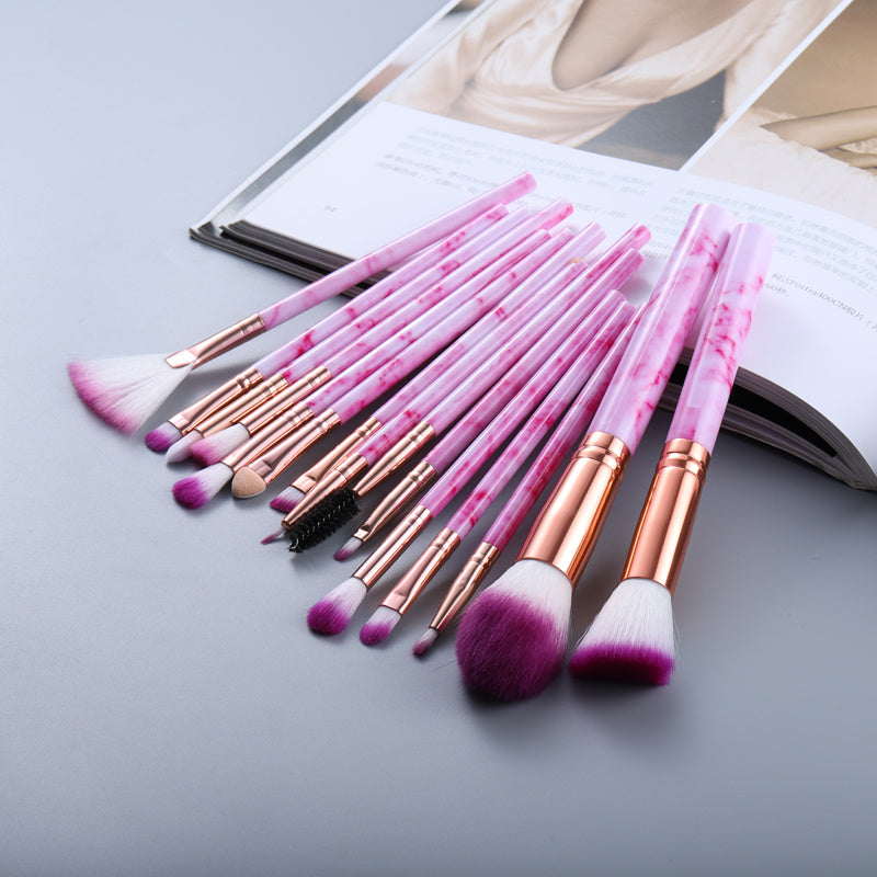 15 Marbled Design Makeup Brushes Set Best Buy Store