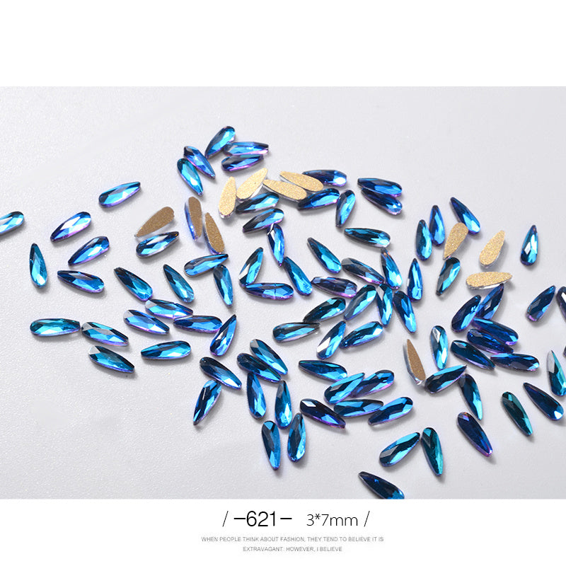 10Pcs 3D Nail Art Rhinestones Long Water Drop Shaped Glitter Nail Art Decorations Accessoires Nail Supplies Best Buy Store