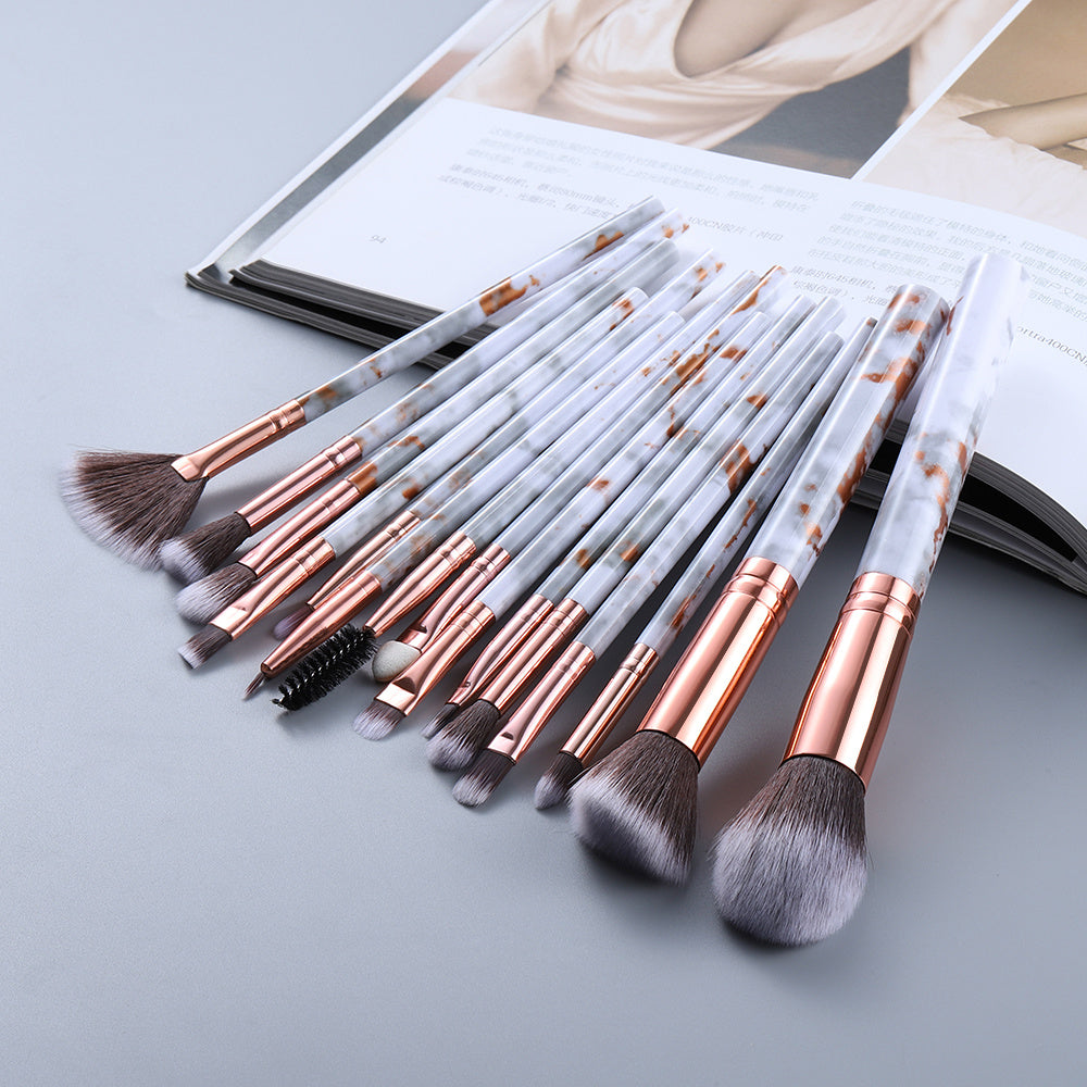 15 Marbled Design Makeup Brushes Set Best Buy Store