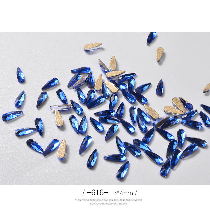 10Pcs 3D Nail Art Rhinestones Long Water Drop Shaped Glitter Nail Art Decorations Accessoires Nail Supplies Best Buy Store