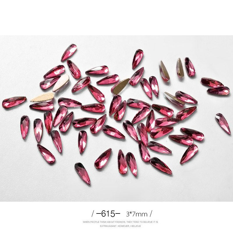 10Pcs 3D Nail Art Rhinestones Long Water Drop Shaped Glitter Nail Art Decorations Accessoires Nail Supplies Best Buy Store