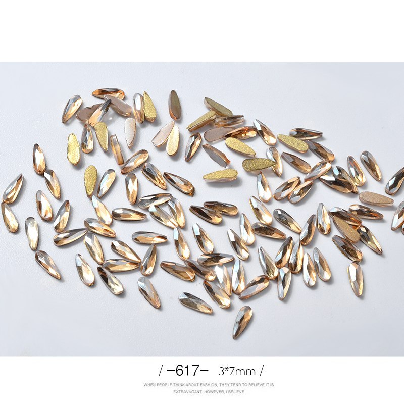 10Pcs 3D Nail Art Rhinestones Long Water Drop Shaped Glitter Nail Art Decorations Accessoires Nail Supplies Best Buy Store